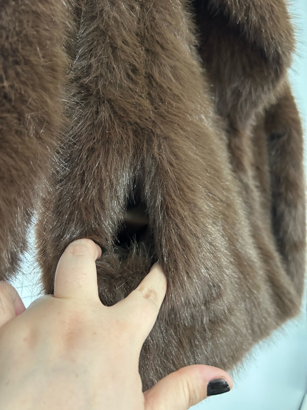 New Brown Faux Fur Coat - Picture 4 of 11
